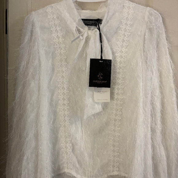 Cloud Season Paris, white blouse, size small - Picture 1 of 7